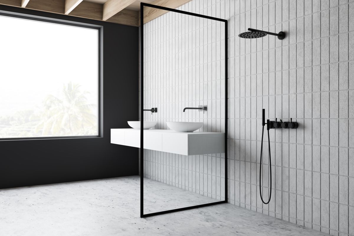 nowoczesny minimalistyczny prysznic